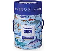 Bertoy 384054-8 Shark Piece Puzzle in Canister Jigsaw Floor, 100-Piece