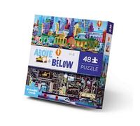 Crocodile Cr bove + Below - City - 48-Piece Jigsaw Floor Puzzle with Heavy-Duty Shaped Box for Storage, Large 27" x 20" Completed Size, Designed for Kids Ages 3 Years and up