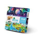 Crocodile Creek - Above + Below - Earth & Space- 48-Piece Jigsaw Floor Puzzle with Heavy-Duty Shaped Box for Storage, Large 27" x 20" Completed Size, Designed for Kids Ages 3 Years and up