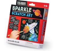 Crocodile Creek Galaxy Themed Scratch Art for Kids of Ages 5 Years and Up - Fun & Educational Kit - Includes 15 Sheets, Wodden Stylus, Cards & Pages