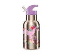 Crocodile Creek Kid's Stainless Steel Water Bottle with Built-in Straw, 400ml - Keeps Drinks Hot or Cold for Up to 6 Hours - Reusable & Leakproof Kids Water Bottle - Unicorn Galaxy