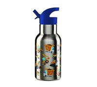 Crocodile Creek Kid's Stainless Steel Water Bottle with Built-in Straw, 400ml - Keeps Drinks Hot or Cold for Up to 6 Hours - Reusable & Leakproof Kids Water Bottle - Construction