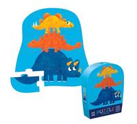 Crocodile Creek Mini Floor Puzzle - Dino Friends - 12 Large Jigsaw Pieces - for Kids Ages 2 Years and up - Heavy-Duty Box for Storage - Finished Puzzle is 9” x 12”