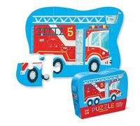 Crocodile Creek Mini Floor Puzzle - Fire Truck - 12 Large Jigsaw Pieces - for Kids Ages 2 Years and up - Heavy-Duty Box for Storage - Finished Puzzle is 9” x 12”