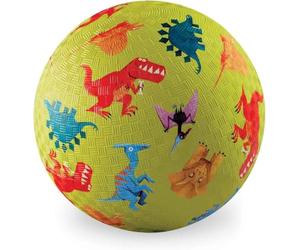 Crocodile Creek Rubber Playground Ball, Ships Inflated, PVC-Free, Durable Design for Outdoor Games and Active Ball Sports, for Kids Ages 3 Years and Up, 5” Size (Dinosaurs Green)