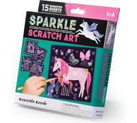 Crocodile Creek Unicorn Themed Scratch Art for Kids Ages 5 Years and Up - Fun and Educational Kit - Includes 15 Sheets, Wodden Stylus, Cards & Pages