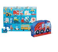 Crocodile Creek - Vehicles - 36 Piece Jigsaw Floor Puzzle with Heavy-Duty Box for Storage, Large 20" x 27" Completed Size, Designed for Kids Ages 3 Years and up