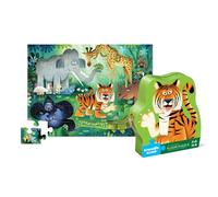 Crocodile Creek - Wild Kingdom - 36-Piece Jigsaw Floor Puzzle with Heavy-Duty Shaped Box for Storage, Large 20" x 27" Completed Size, Designed for Kids Ages 3 Years and up