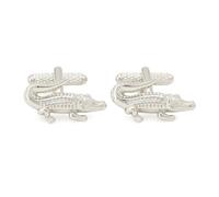 Crocodile Cufflinks - Alligator Onyx Art CK403 Mens Novelty Gift Cuffs In Premier Life Packaging