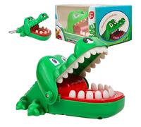 Crocodile Dentist Game, 2Pcs Crocodile Teeth Game, Crocodile Toy with Pendant, Crocodile Biting Finger Dentist Toys for Kids for Funny Interactive Toy, Party Favors(Large+Small)