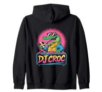 Crocodile Dj Music Themed Outrageous Vibes Collection Zip Hoodie