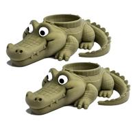 Crocodile Egg Cup Holder Croc - 2 Pack - Easter Novelty Souvenir Gift Soft Boiled Egg Stand Animal Shaped Kitchen Accent Family Meal Table Ornament Seasonal Gift (Croc - 2 Pack)