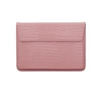 Crocodile Embossed PU Leather Laptop Sleeve for MacBook Neo (A18 Pro) 2026 A3404 A3204, Vintage Luxury Style Shockproof Bag with Magnetic Buckle, Scratch-Resistant Protective (Pink)