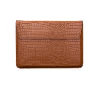 Crocodile Embossed PU Leather Laptop Sleeve for MacBook Neo (A18 Pro) 2026 A3404 A3204, Vintage Luxury Style Shockproof Bag with Magnetic Buckle, Scratch-Resistant Protective (Brown)