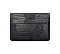 Crocodile Embossed PU Leather Laptop Sleeve for MacBook Neo (A18 Pro) 2026 A3404 A3204, Vintage Luxury Style Shockproof Bag with Magnetic Buckle, Scratch-Resistant Protective (Black)