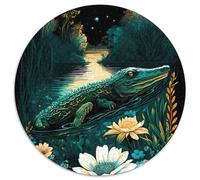 Crocodile Enchanted World 1000-Piece Jigsaw Puzzle Round JigsawPuzzle 1000 Pieces for Adults Interactive Family Game, Brain Challenge, Educational Toy 67.5x67.5cm