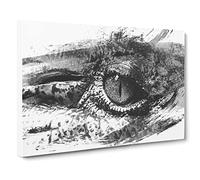 Crocodile Eye Vol.1 V1 Canvas Print | Gallery Wrapped 30mm Frame Wall Art | 30x20 inches | Ready to Hang | Modern Picture | Living Room Bedroom Lounge Office