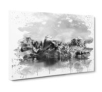 Crocodile Eye Vol.2 V4 Modern Canvas Wall Art Print Ready to Hang, Framed Picture for Living Room Bedroom Home Office Décor, 30x20 Inch (76x50 cm)