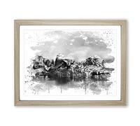 Crocodile Eye Vol.2 V4 Modern Framed Print | A4 Oak Framed Wall Art | Ready to Hang | Modern Nature Picture | Living Room Bedroom Lounge Office