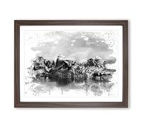 Crocodile Eye Vol.2 V4 Modern Framed Print | A4 Walnut Framed Wall Art | Ready to Hang | Modern Nature Picture | Living Room Bedroom Lounge Office