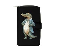 Crocodile Gentleman Long Purses for Women Leather Card Holder Mens Wallet Coin Purse