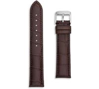Crocodile Grain Calf Leather Strap | 18 mm Dark Brown | Mens Ladies Replacement Dress Watch Band | Matte Alligator Croc Pattern | Nubuck Lining | Spring Bars and Tool Included (18mm, Dark Brown)