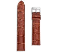 Crocodile Grain Calf Leather Strap | 18 mm Light Brown | Mens Ladies Replacement Dress Watch Band | Matte Alligator Croc Pattern | Nubuck Lining | Spring Bars and Tool Included (18mm, Tan)
