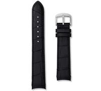 Crocodile Grain Calf Leather Strap | Curved Ends | 20mm Black | Mens Ladies Replacement Dress Watch Band | Alligator Croc Pattern | Nubuck Lining | Spring Bars and Tool Included (20mm, Black)