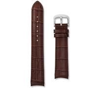 Crocodile Grain Calf Leather Strap | Curved Ends | 20mm Brown | Mens Ladies Replacement Dress Watch Band | Alligator Croc Pattern | Nubuck Lining | Spring Bars and Tool Included (20mm, Brown)