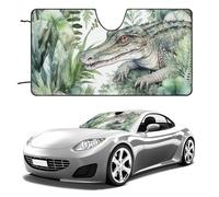 Crocodile Green Car Windshield Sun Shade Keep Car Interior Cool 51"x28" Folding Front Window Sun Shade, Heat Shield for SUV, Truck, Blocks UV