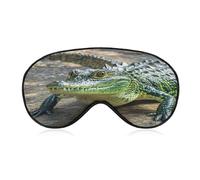 Crocodile Green Eye Mask Sleep Mask for Side Sleeper Women Men Pressure-Free & Light Block-Out Blindfold Soft Comfortable Eye Covers Breathable Blindfold Adjustable