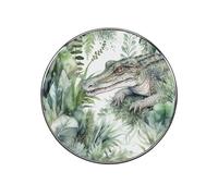 Crocodile Green Fridge Sticker Funny Fridge Magnets Novelty Round Fridge Magnets Reusable for Whiteboard, Locker, Kitchen, Office- Strong Decor Magnetic Stickers