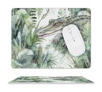 Crocodile Green Mouse Pad for Office, Leather Mouse Mat with Non-Slip Base, Waterproof Desk Pad Protector for Home, Personalized Mouses Mat for Travel, Outdoor, 10" X 8"