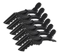 Crocodile Hair Clips Barrette, 6 Pcs Professional Large Black Styling Hair Clips for Women Thick Fine Hair, Alligator Hairclips, No Crease Hairdressing Clips for Women Girls