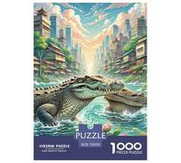 Crocodile Hiding in Mangroves 1000 Pieces Premium Jigsaw Animal Age 12+ Quirky, Abstract Design, Fun Details, Educational, Challenging Puzzle Games 70x50cm/1000pcs