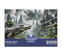 Crocodile Hiding in Mangroves 1000 Pieces Premium Jigsaw Animal Age 14+ for Adults Quirky, Abstract Design, Home Decoration, Educational, Challenging 38x26cm/1000pcs