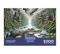 Crocodile Hiding in Mangroves 1000 Pieces Premium Jigsaw Animal Age 3+ Quirky, Abstract Design, Home Decoration, Educational, Challenging Puzzle Games 70x50cm/1000pcs