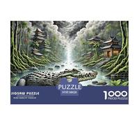 Crocodile Hiding in Mangroves 1000 Pieces Premium Jigsaw Animal for Adults Gifts Cool Collage Effect, Fun Details, Educational, Challenging 38x26cm/1000pcs