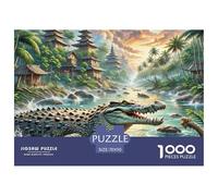 Crocodile Hiding in Mangroves 1000 Pieces Premium Jigsaw Animal for Adults Quirky, Abstract Design, Fun Details, Educational, Challenging 70x50cm/1000pcs
