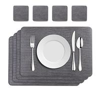 Crocodile Leather placemats Set of 8 - Faux Leather Place ments Stain Resistant Heat Resistant Easy to Wipeable Non Slip Waterproof Placemats for Kitchen Dining Patio Table Decoration
