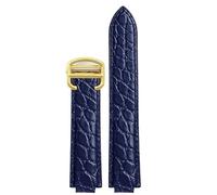 Crocodile leather watch strap Compatible With Cartier blue balloon WSBB0025 W69012Z4 14-8mm 16-8mm 18-11mm 20-12mm 22-14mm convex watchband(Blue gold,22.14mm)