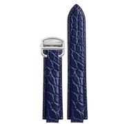 Crocodile leather watch strap Compatible With Cartier blue balloon WSBB0025 W69012Z4 14-8mm 16-8mm 18-11mm 20-12mm 22-14mm convex watchband(Blue silver,22.14mm)