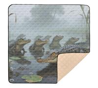Crocodile Marsh Crocodile Large Stylish Baby Playmat for Floor Water Resistant Tummy Time & Crawling Mat for Baby Kids Toddlers Infants, 50'' x 50''
