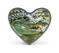 Crocodile Pirate Pattern Brooch Elegant And Graceful Heart Lapel Pin Heart Shape Pinback Button Badge Love Printed Cute Badge Button Pin Fashion Broochs for Backpack Jacket Clothes