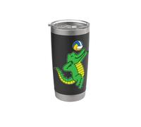 Crocodile Playing Volleyball Stainless Steel Insulated Tumbler