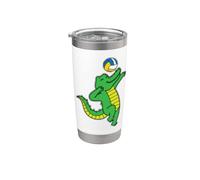 Crocodile Playing Volleyball Stainless Steel Insulated Tumbler