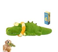 Crocodile Plush Dog Toy, Interactive Flopping Squeaky Stuffed Dog Toys, USB Charging Machine Washable Pet Toy for Small, Medium, Large Dogs (Crocodile)