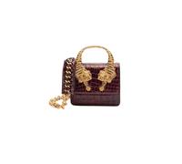 Crocodile-Print Tiger Bag - female - Roberto Cavalli - Mini Bags - Red - ONE SIZE - Bags ONE SIZE
