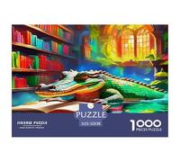 Crocodile Puzzle for Adults 1000 Pieces - Crocodile Library Whimsical Cozy Magical Challenging Game Toys Gift for Home Wall Decoration Great Gift Idea52x38cm/1000pcs