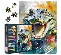 Crocodile Puzzles for Adults 1000 Pieces, Wild Animal Jigsaw Puzzles, Adult Puzzle for Adults, Educational Fun Games or Toys for Elders Friends 20X27 INCH